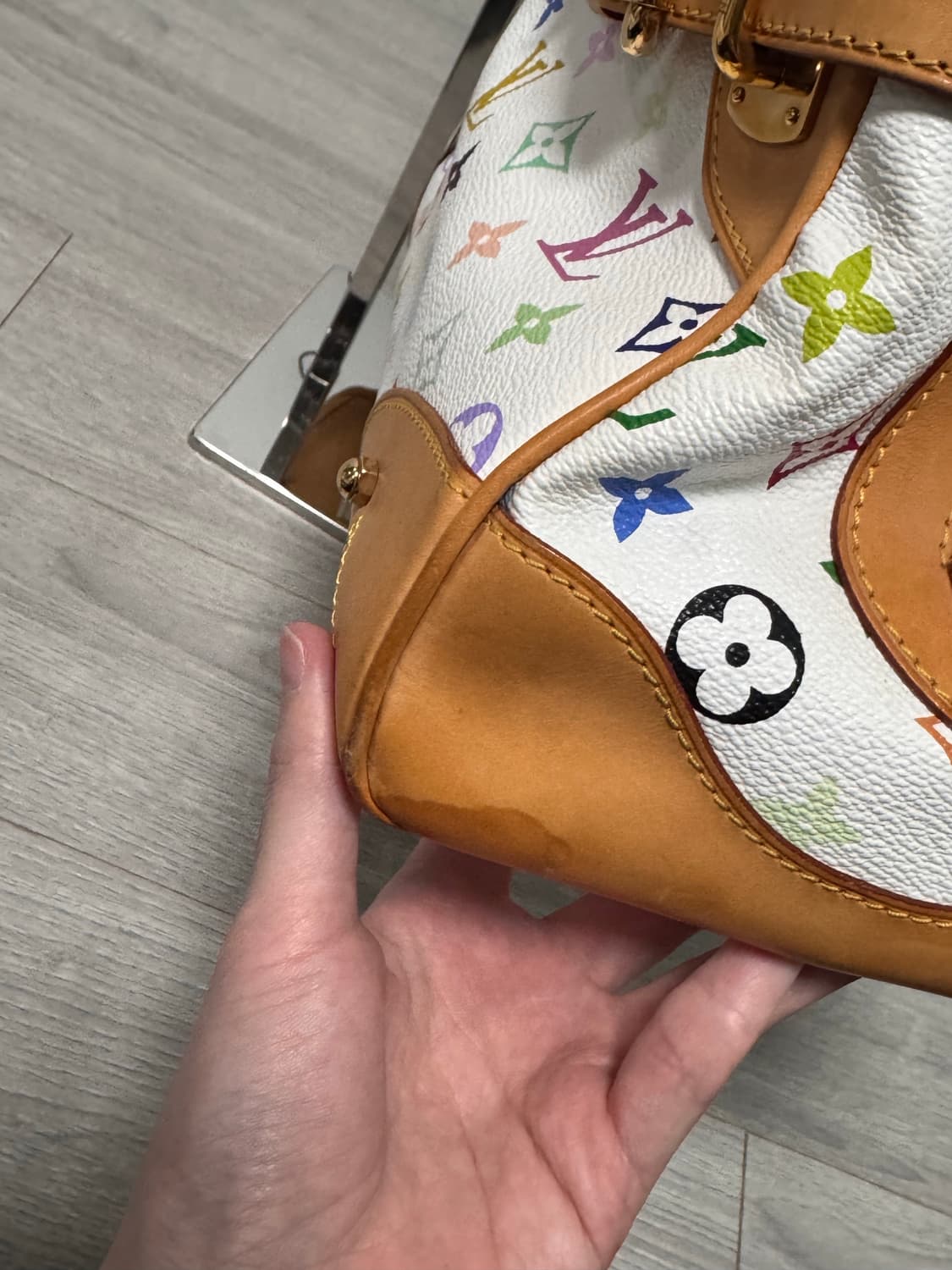 루이비통 멀티 테다pm 화이트 빈티지 숄더토트백 상태A- 상품이미지7