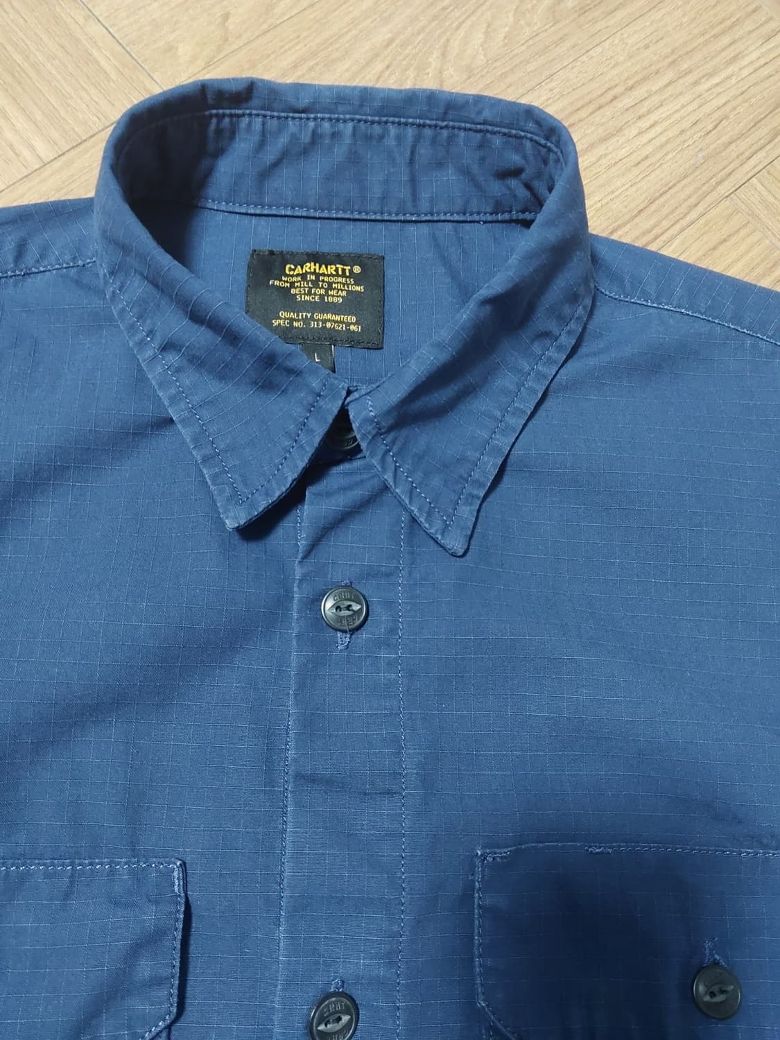 칼하트 네이비 립스탑 워크웨어 셔츠 L사이즈 (105) 상품이미지1