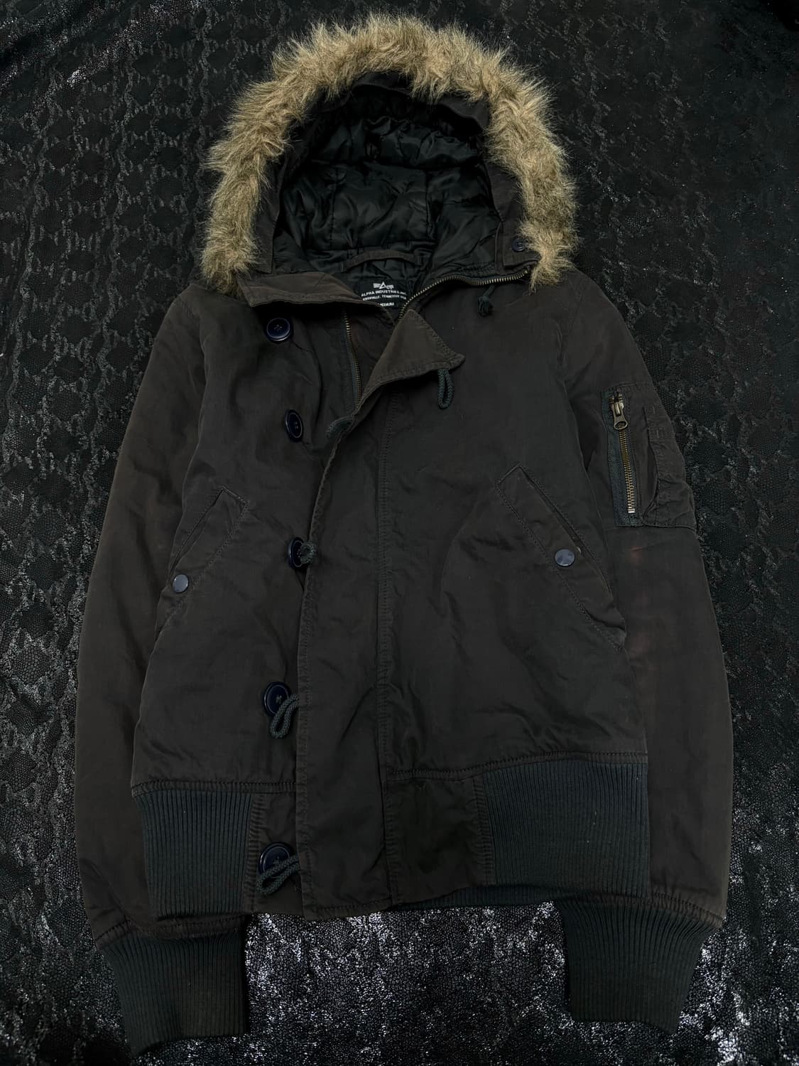 “Alpha industries” Fur Hoodie Flight Jac 상품이미지5