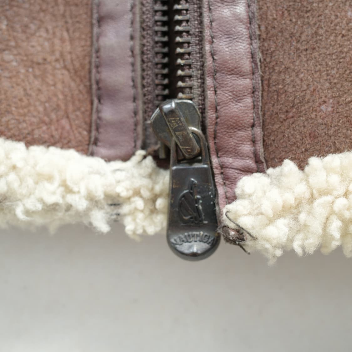 90s 노티카 리얼 양털 스웨이드 가죽 무스탕 무톤 B3 플라이트 자켓 상품이미지4