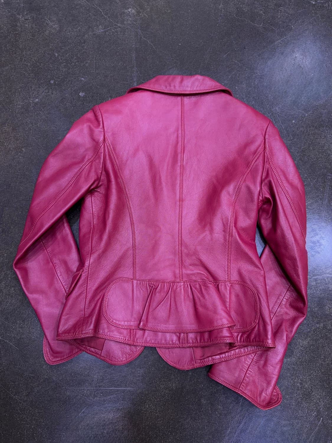 CHIFFONS 인디언 핑크 양가죽 싱글 원버튼 레더자켓 55 상품이미지2