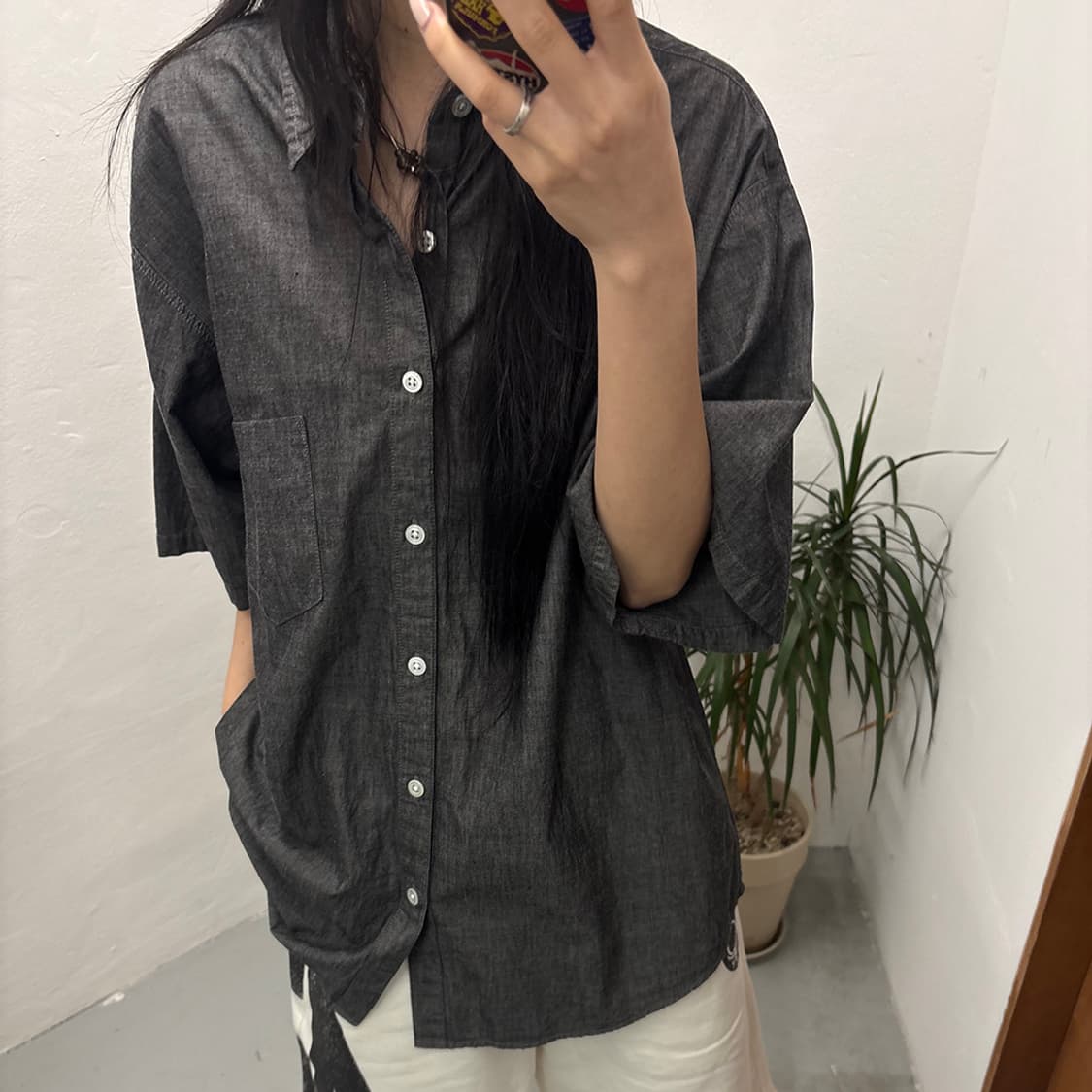 Steven Alan Chambray Single Needle Shirt 상품이미지3