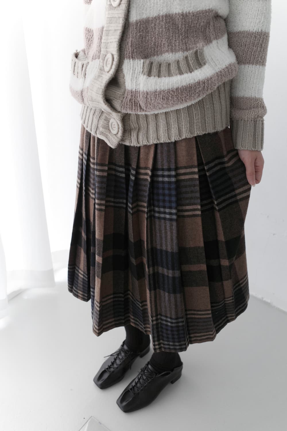 check wrap skirt 상품이미지7