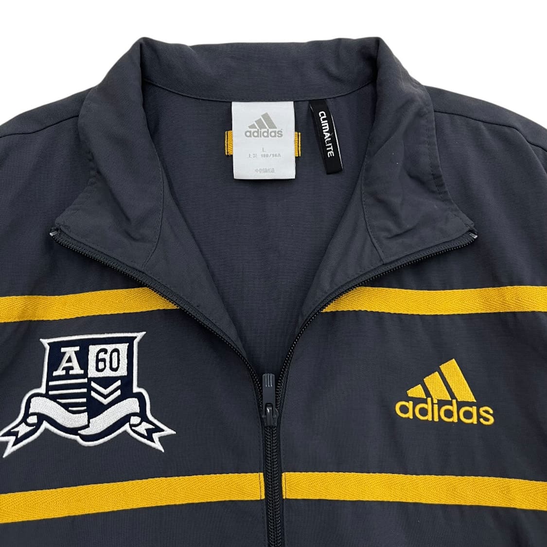 아디다스 에센셜 옐로우 배색 차콜 바람막이 L 상품이미지5