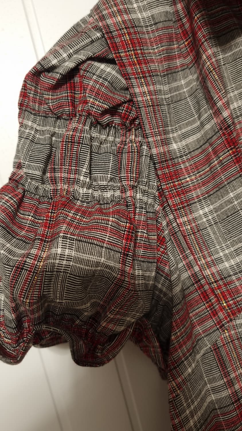 일본브랜드 체크무늬 퍼프 원피스 상품이미지2