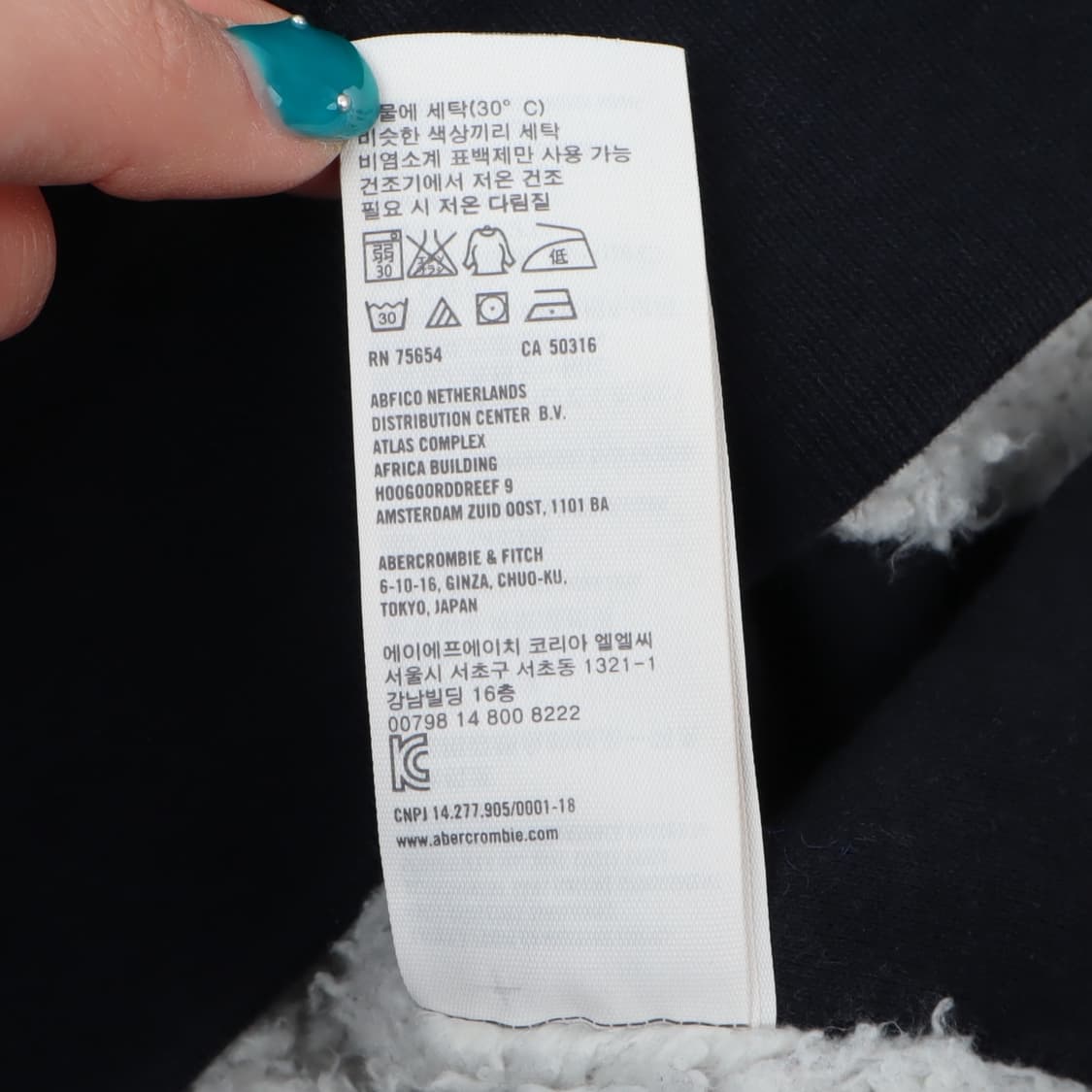 홀리스터 네이비 엠브로이드 쉐르파 후드집업 상품이미지10