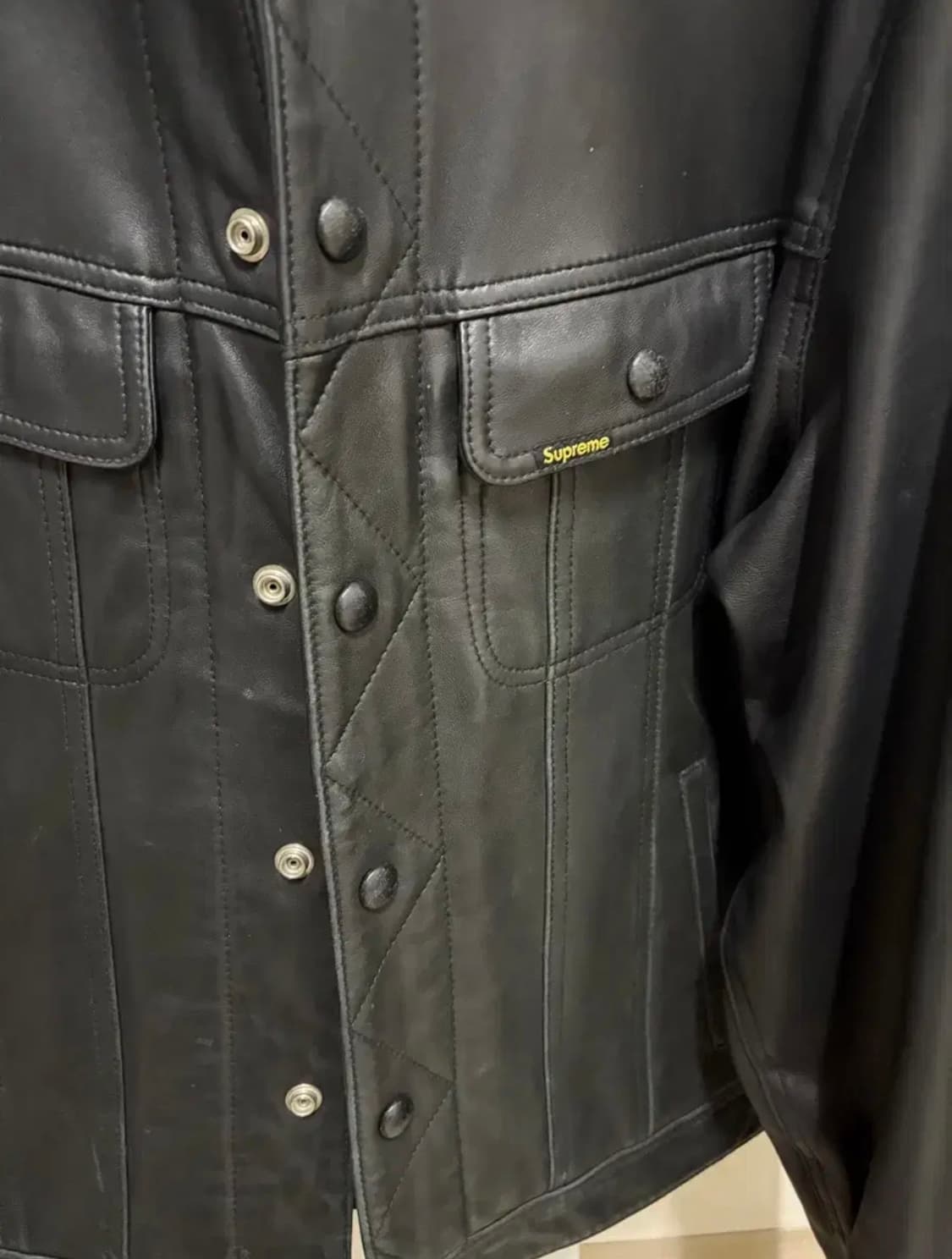 슈프림 18fw 레더 트러커자켓 m 상품이미지3