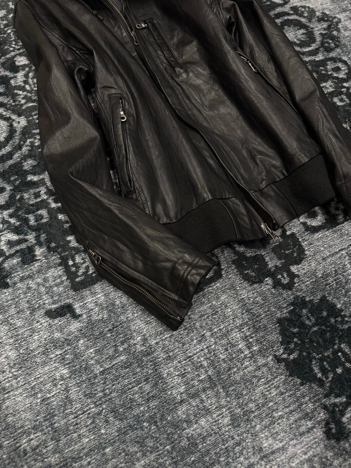 Back number sheep skin hood rider jacket 상품이미지4