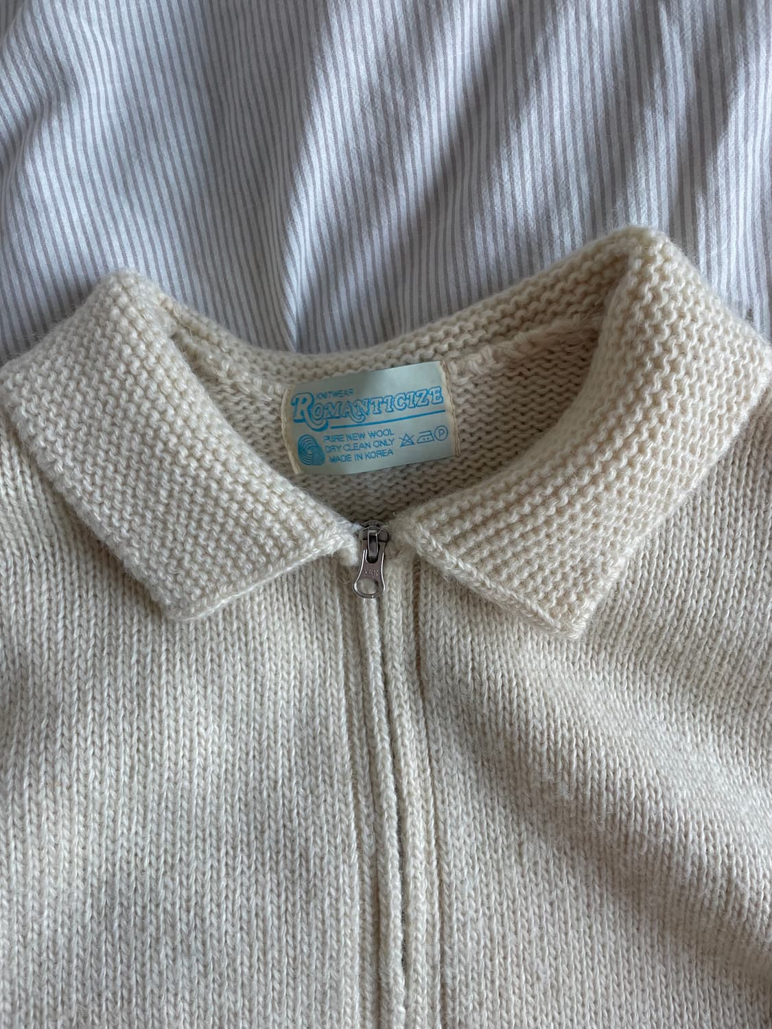 셔틀랜드울100% 코위찬 카라니트집업 가디건 지퍼가디건 상품이미지4