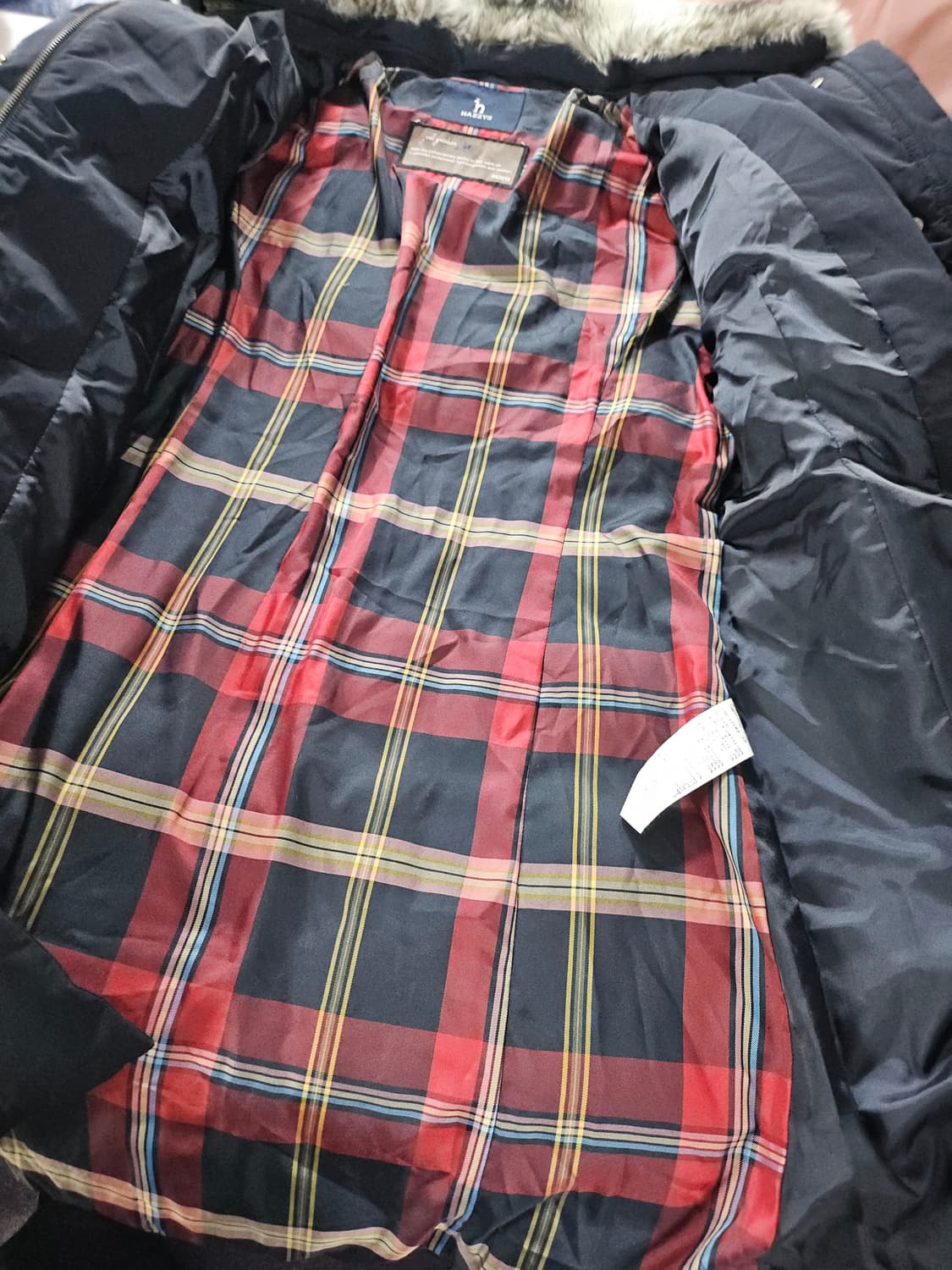 헤지스 모피  구스 패딩 90  진네이비 상품이미지7