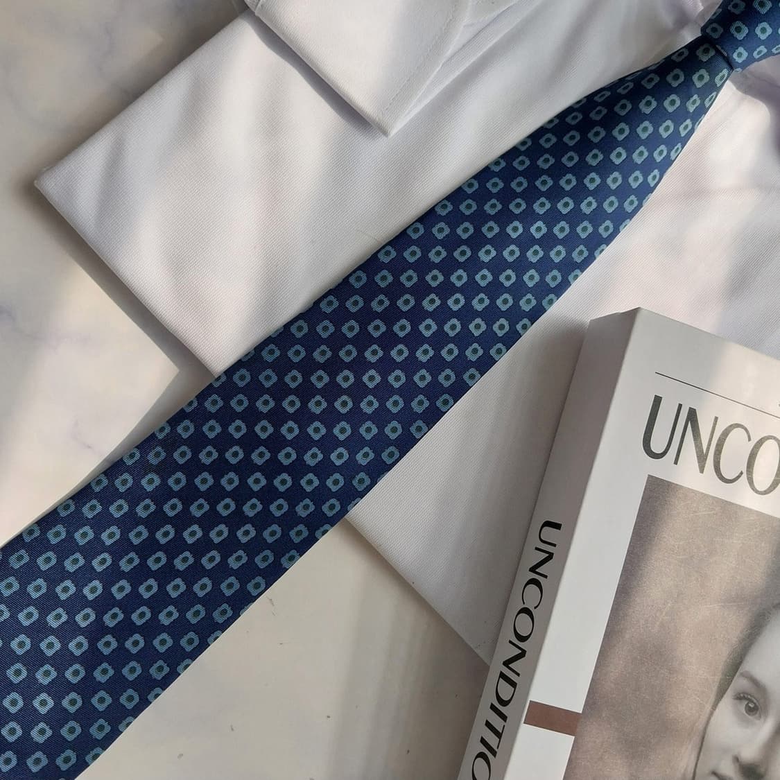 LANVIN 랑방 넥타이 네이비 패턴 A+~A등급 K2424 상품이미지6