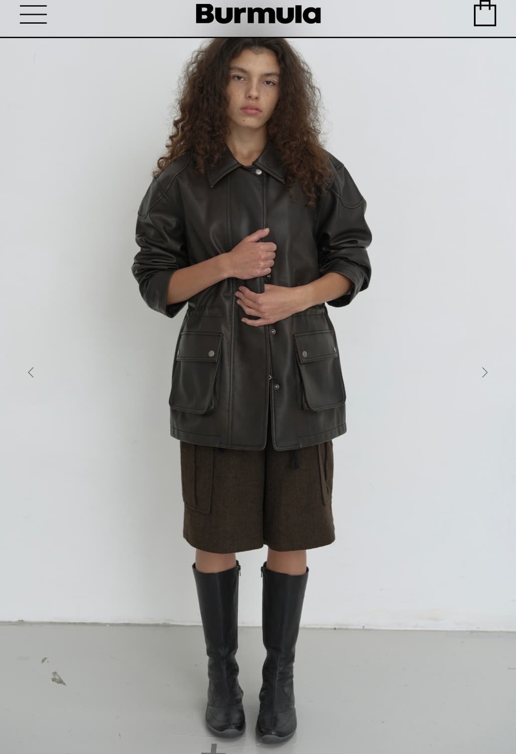 버뮬라 패치 오버핏 레더 자켓 상품이미지3