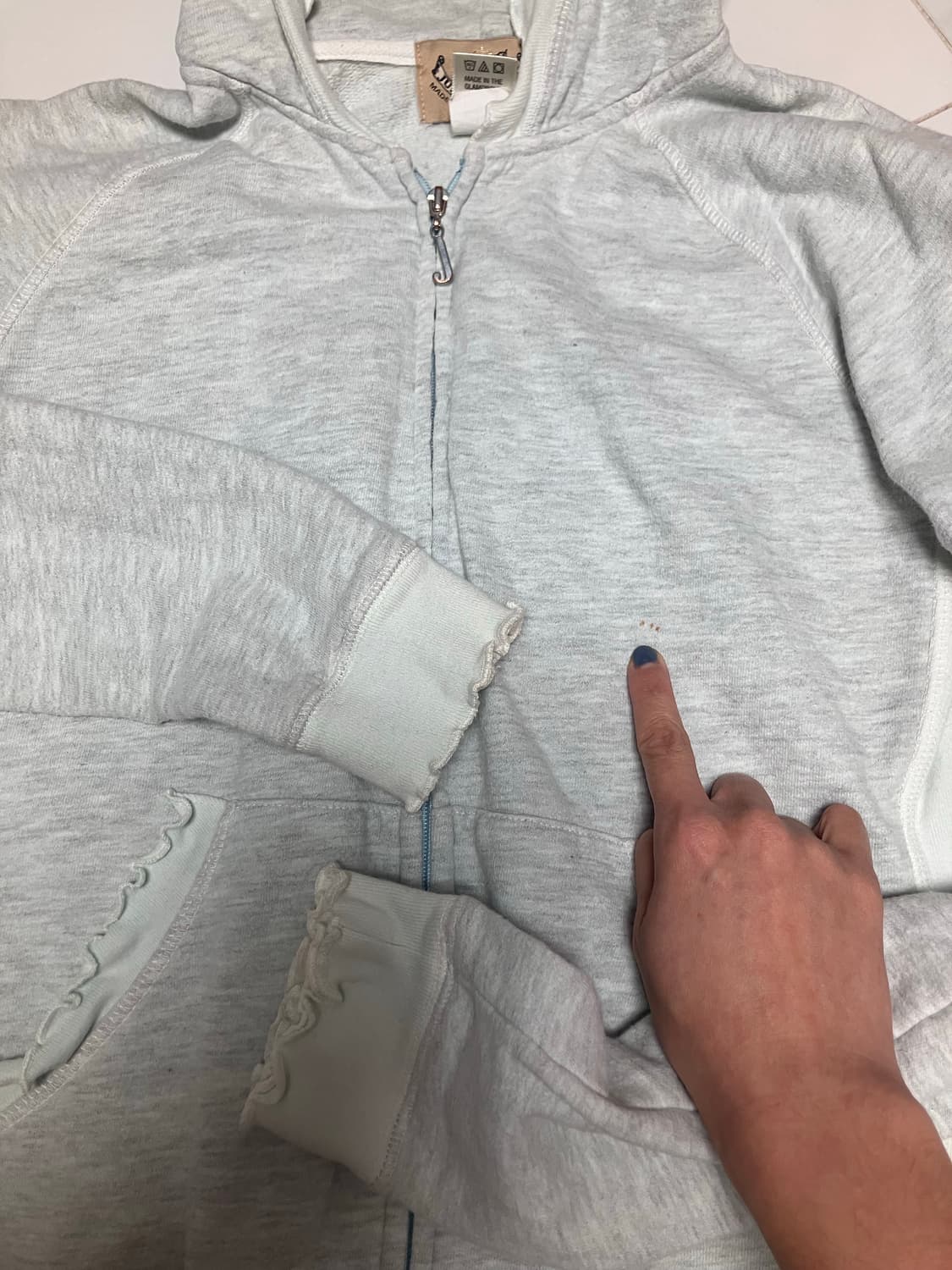 Y2K 쥬시 꾸뛰르 회색 후드집업 M 체리 프린트 상품이미지3