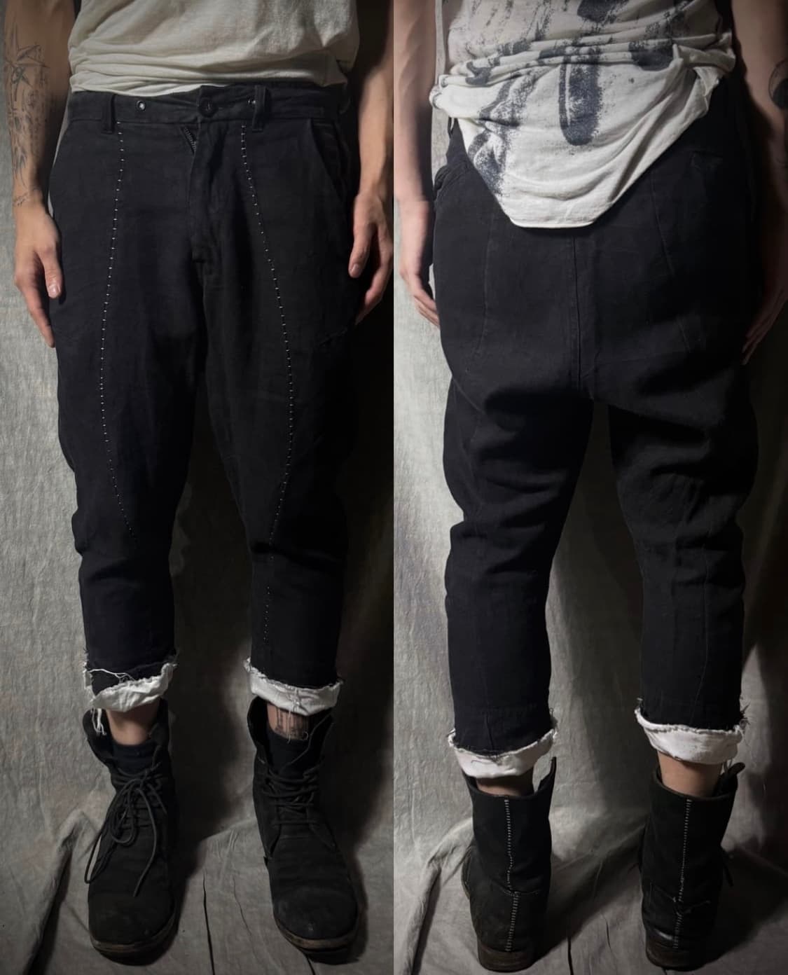 KMRii Hand-Stitched Linen capri pants 상품이미지2