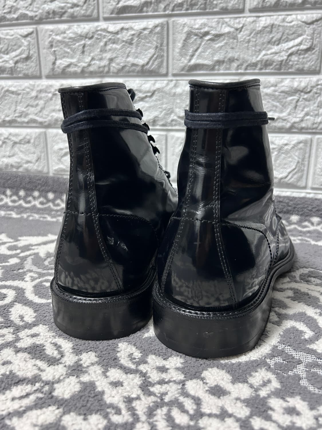 페이던트 레더 레이스업 부츠 상품이미지5