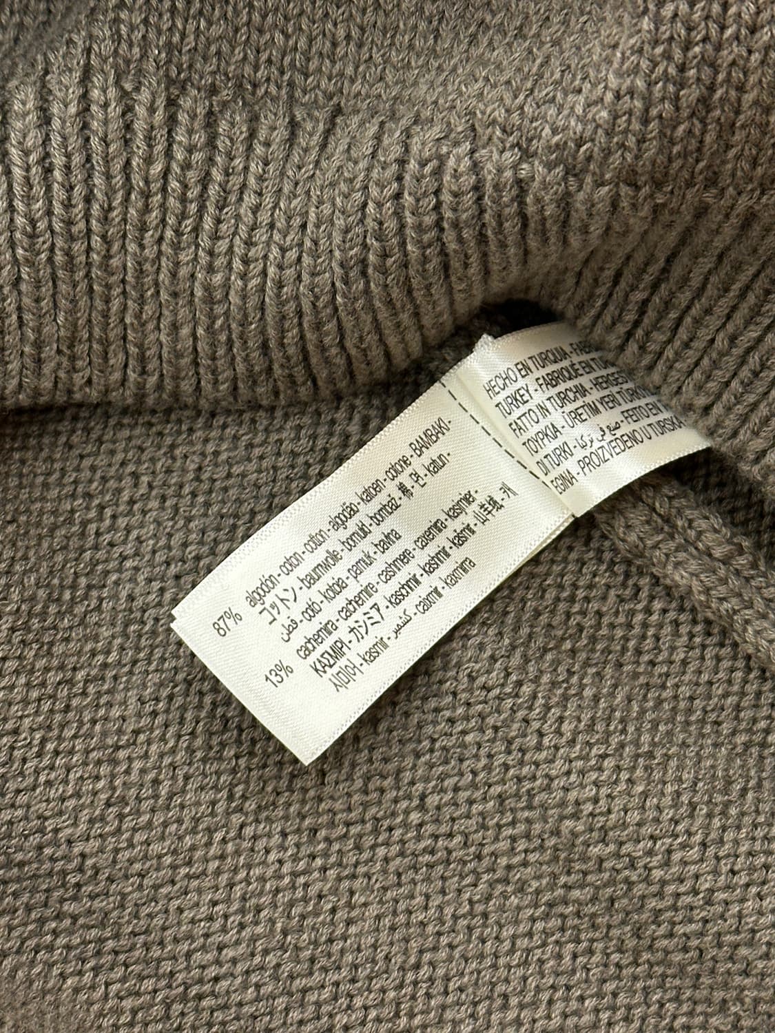 [새제품] 자라 오리진 캐시미어 니트 카키 L 상품이미지3