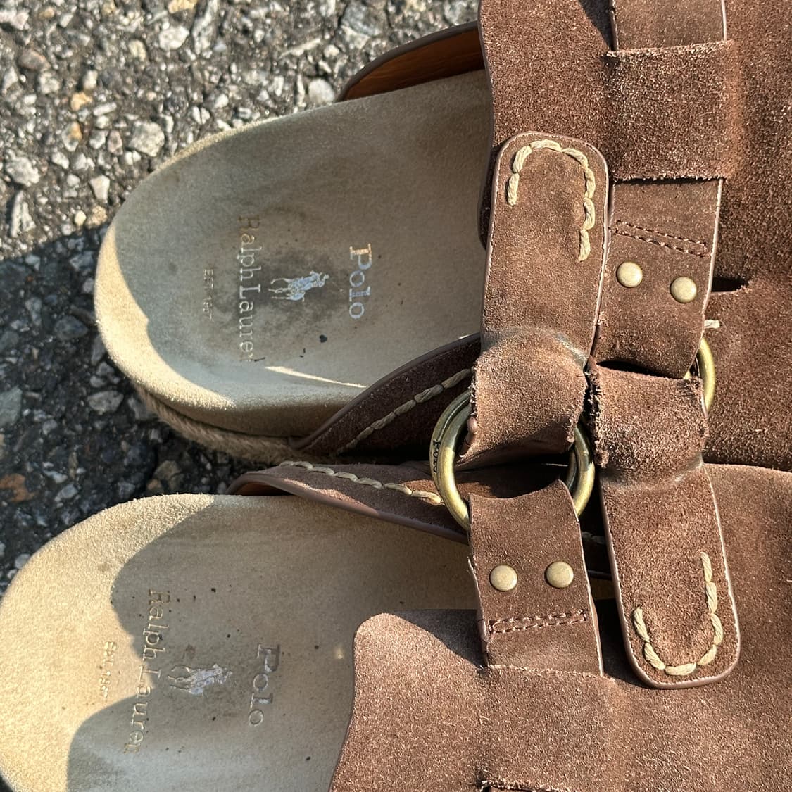 280 폴로 랄프로렌 스웨이드 클로그 뮬 보스턴 브라운 상품이미지8