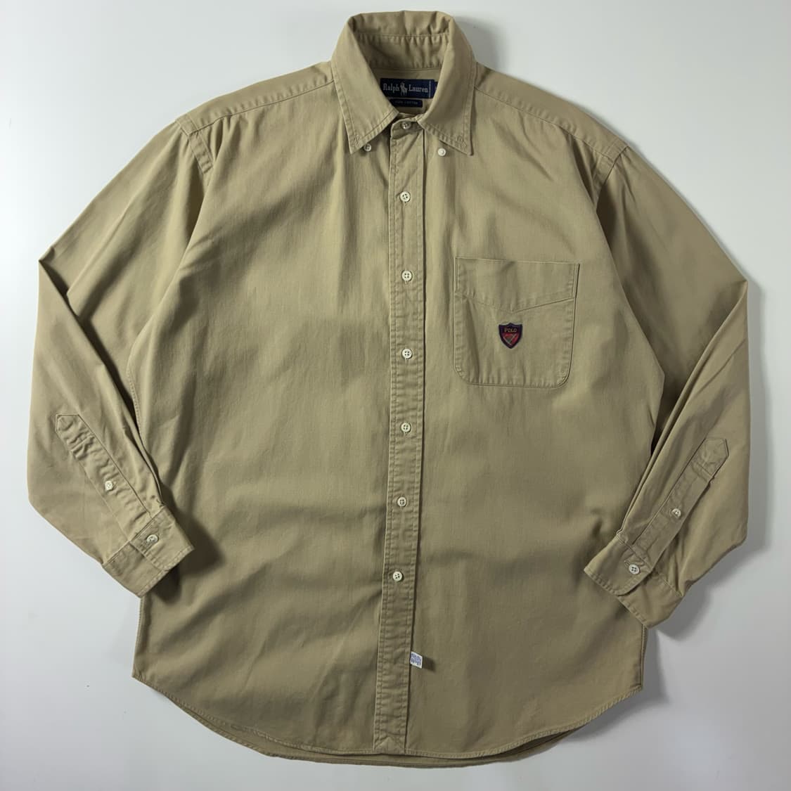 Polo  폴로 랄프로렌 90,s 골프 틸든 자수 코튼 베이지 셔츠 상품이미지1