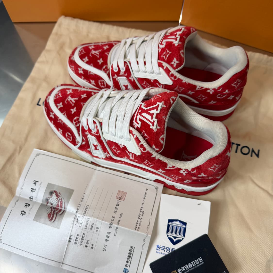 [리오브] 루이비통 LV 트레이너 텍스타일 벨벳 모노그램 스니커즈 상품이미지2