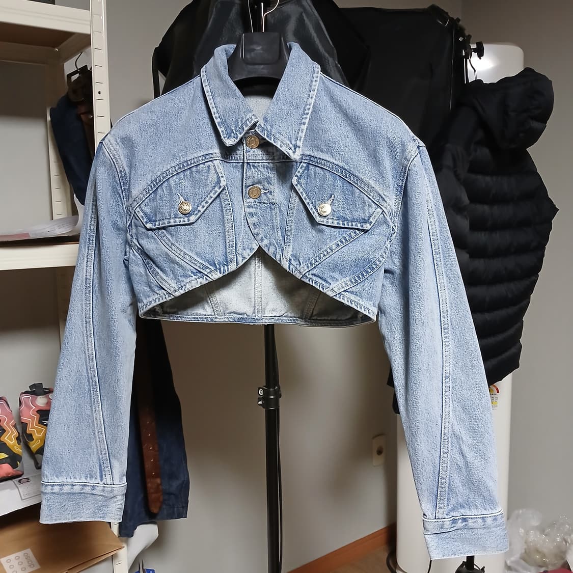 Zara 자라 볼레로 데님 청자켓 상품이미지4