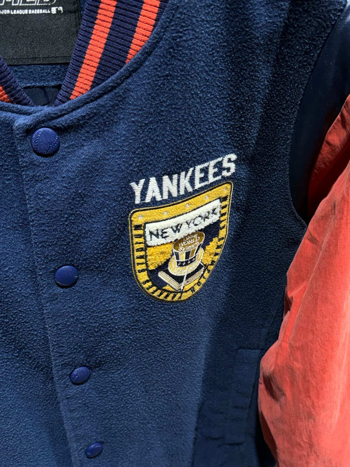 L MLB 뉴욕양키스 패치 빅로고 바시티 자켓 상품이미지6