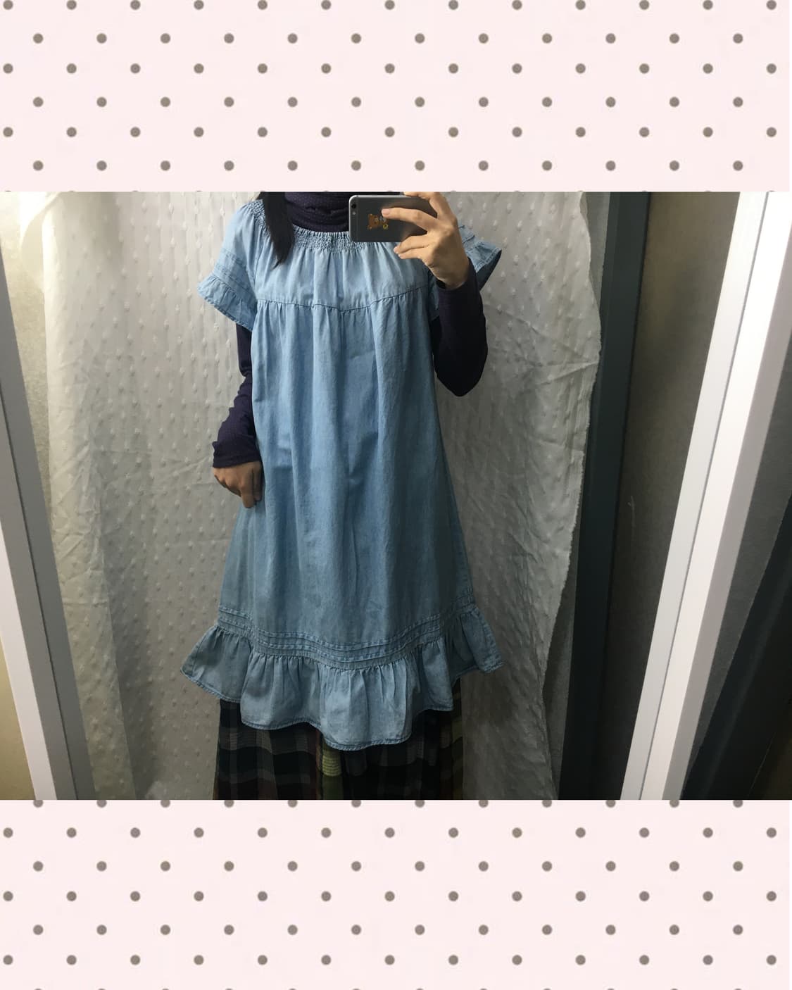 연청 데님 미디 원피스 상품이미지4