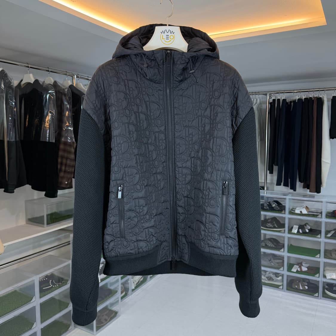 [리오브] 디올 오블리크 코튼 블렌드 후드 블루종 자켓 상품이미지1