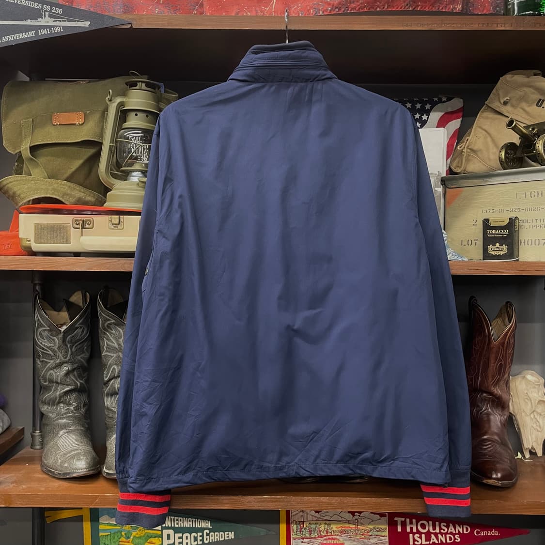 90s 폴로 랄프로렌 레터링 후드 내장 페리 자켓 블루종 스윙탑 N294 상품이미지2