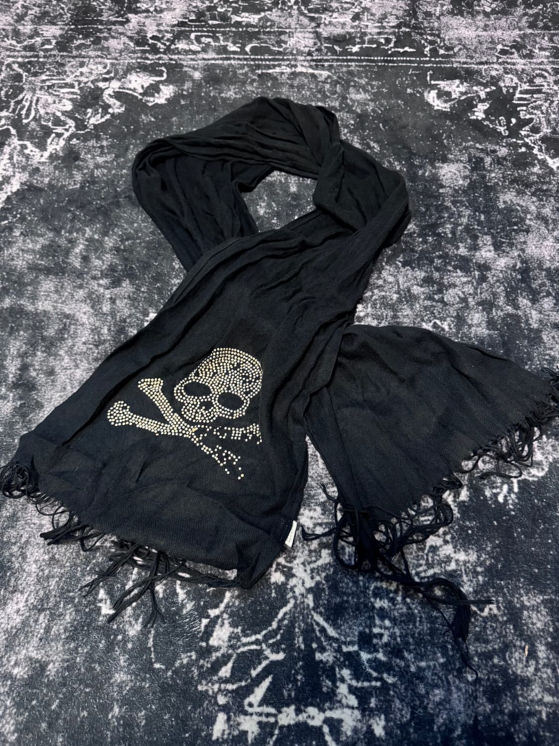 00s Skull Design Black Scarf 상품이미지1