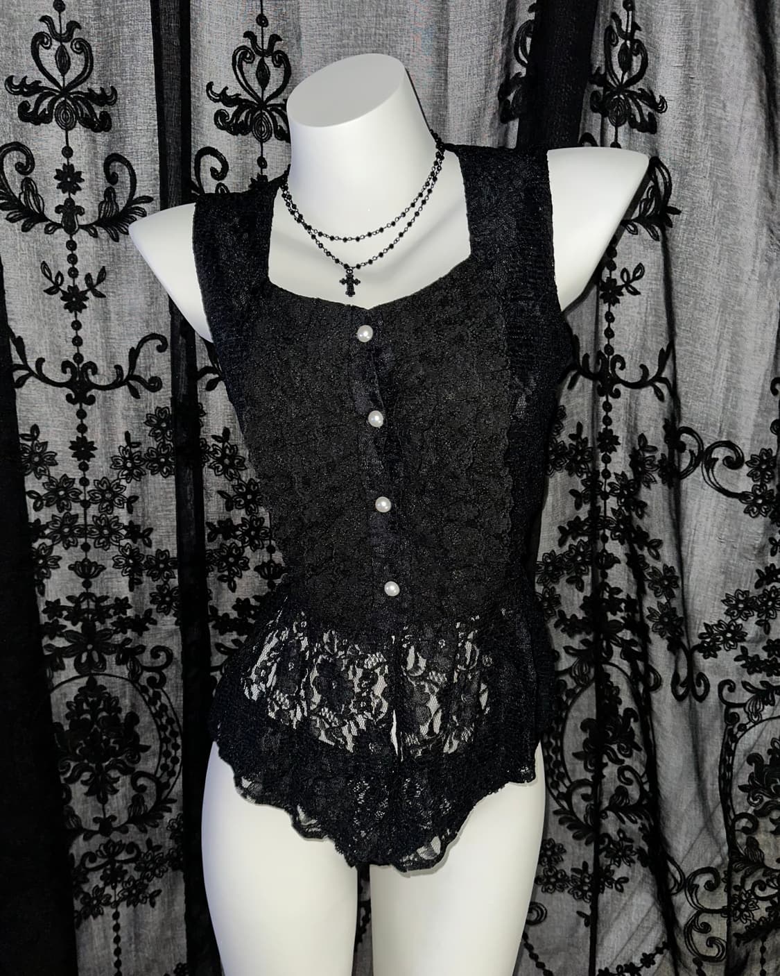 black lace vest 상품이미지2