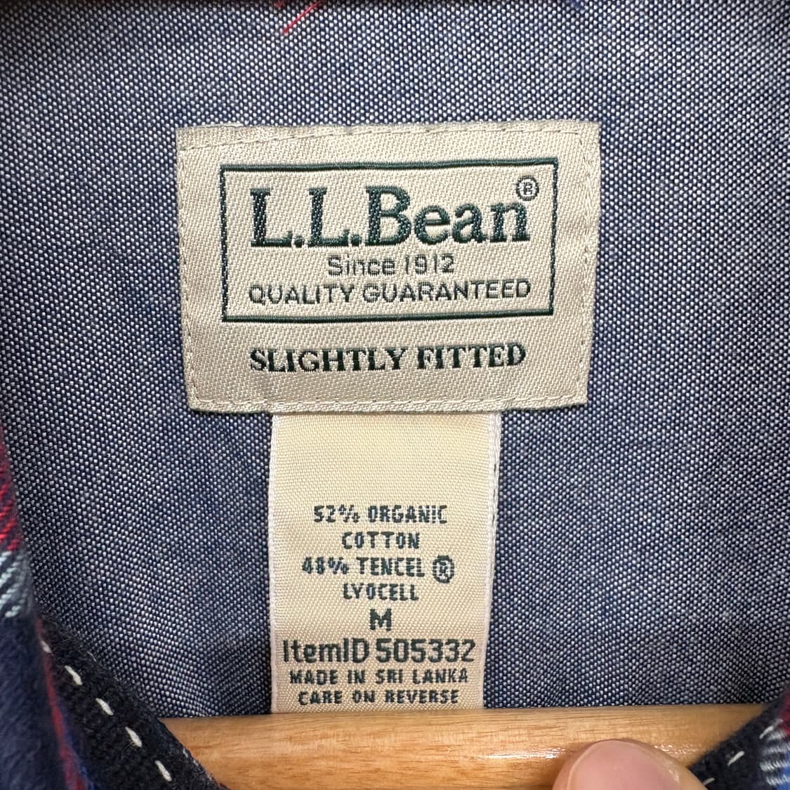 엘엘빈 레드/네이비 체크 남방 셔츠 남/M 상품이미지4