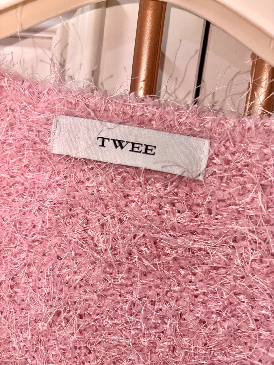 트위 핑크 퍼 가디건 상품이미지3