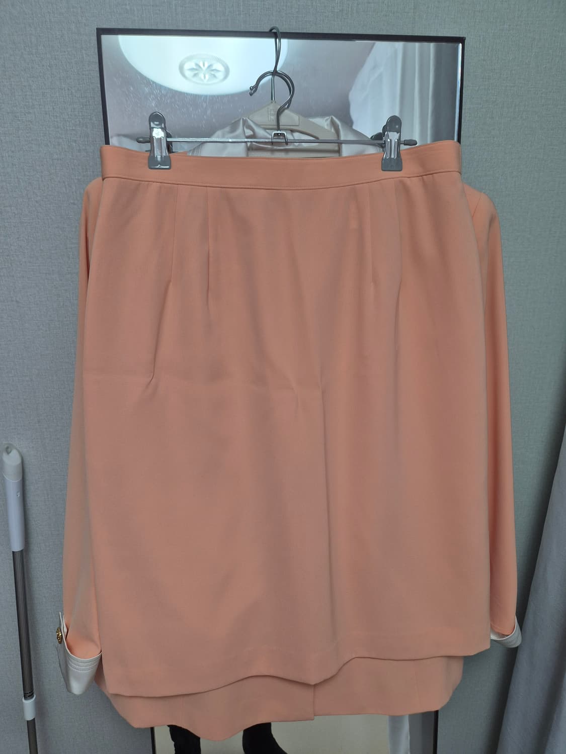 일본 빈티지 셋업 코랄 치마 자켓 세트 상품이미지4