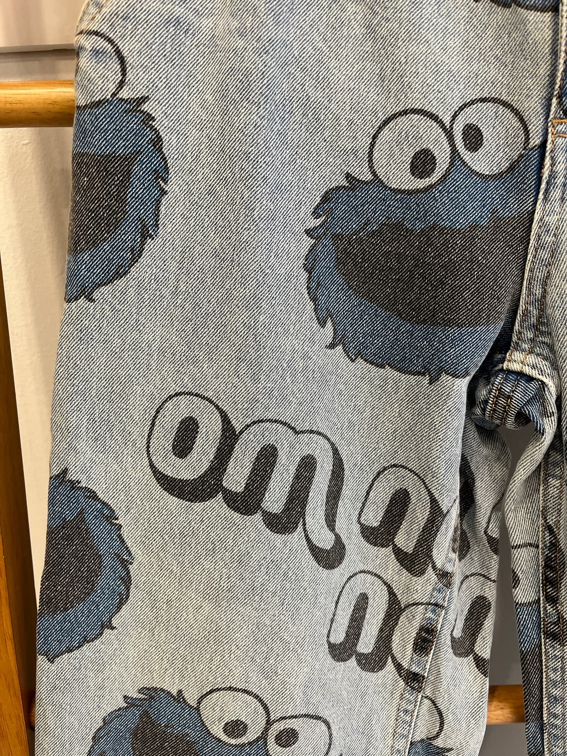 H&M x 세서미 스트리트 쿠키몬스터 데님 팬츠 (희귀/초소형) 상품이미지3