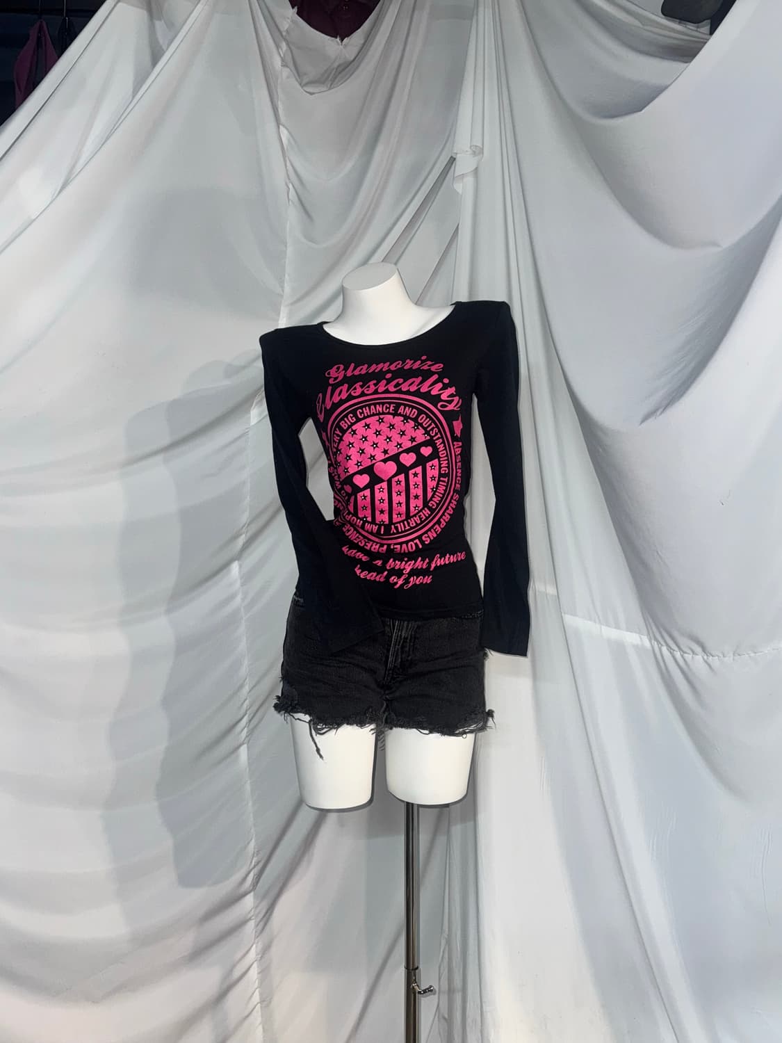 캐캐체 아무깔 블랙 핑크체크 키치 와투케 코디세트  상품이미지3