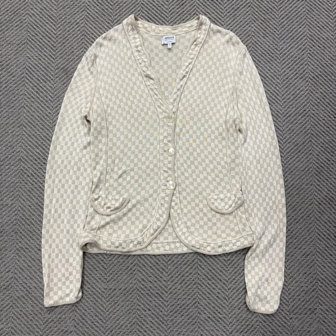  아르마니꼴레지오니 체크 가디건 v2215 상품이미지1