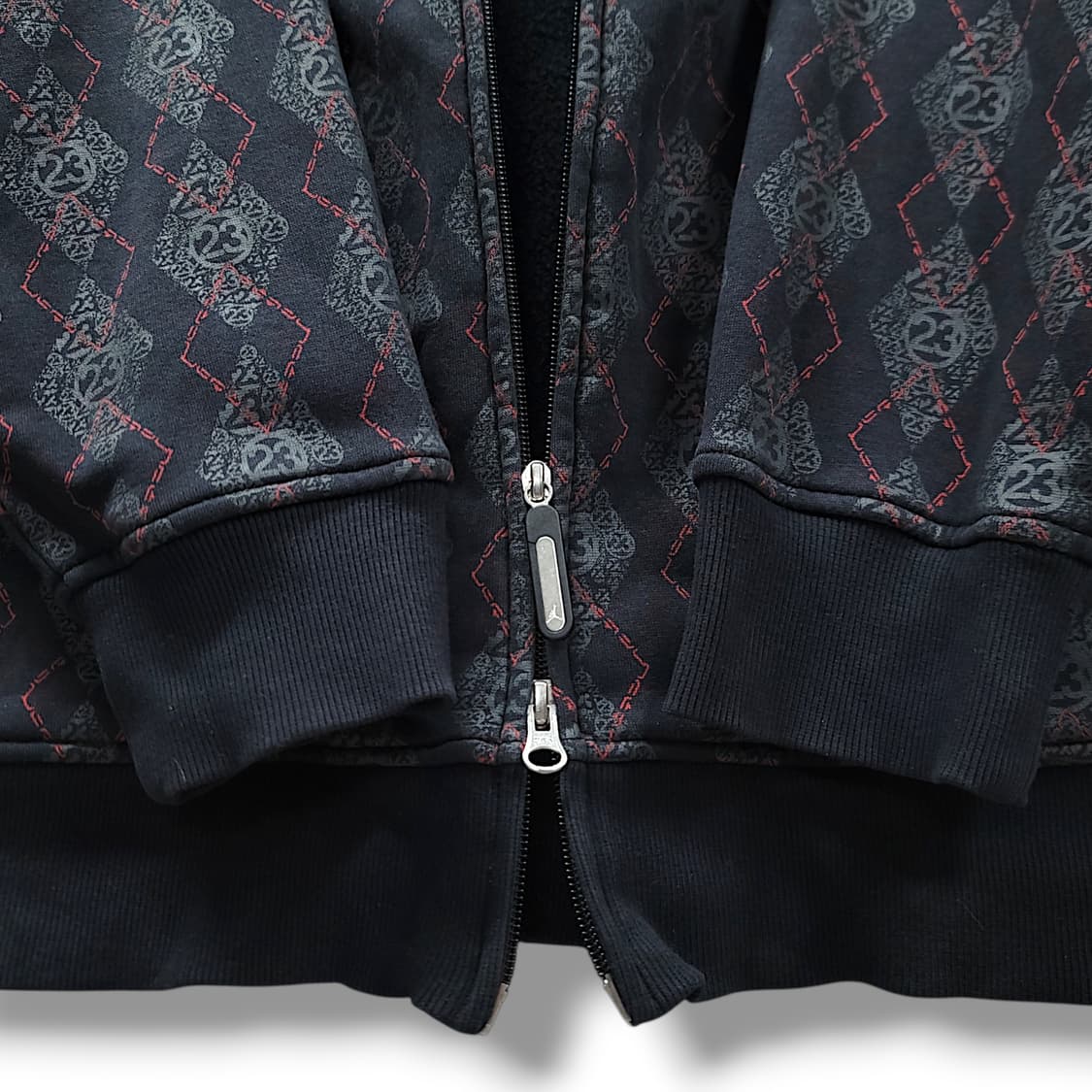 [100/M]  나이키조던 블랙 아가일 패턴 기모 후드집업 상품이미지8