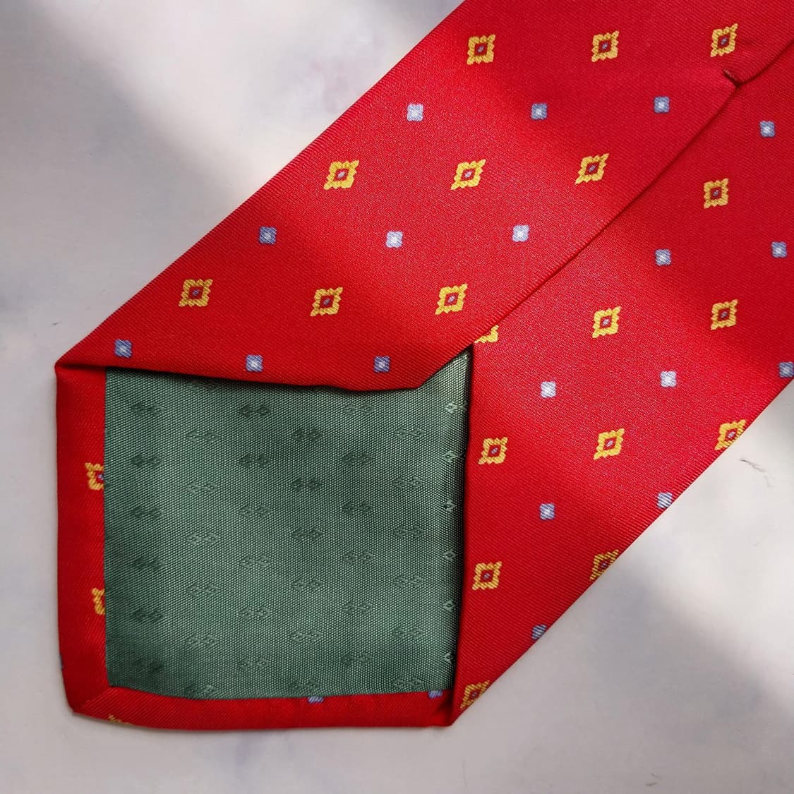 앤드류스타이 실크 레드 기하 패턴 넥타이 9.3cm A등급 K2316 상품이미지6