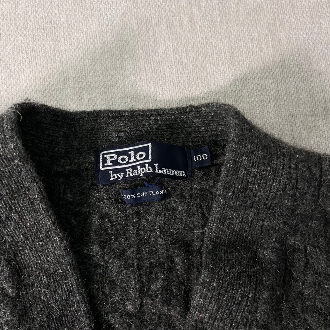 100 폴로랄프로렌 90s 램스울 그레이 가디건 상품이미지3