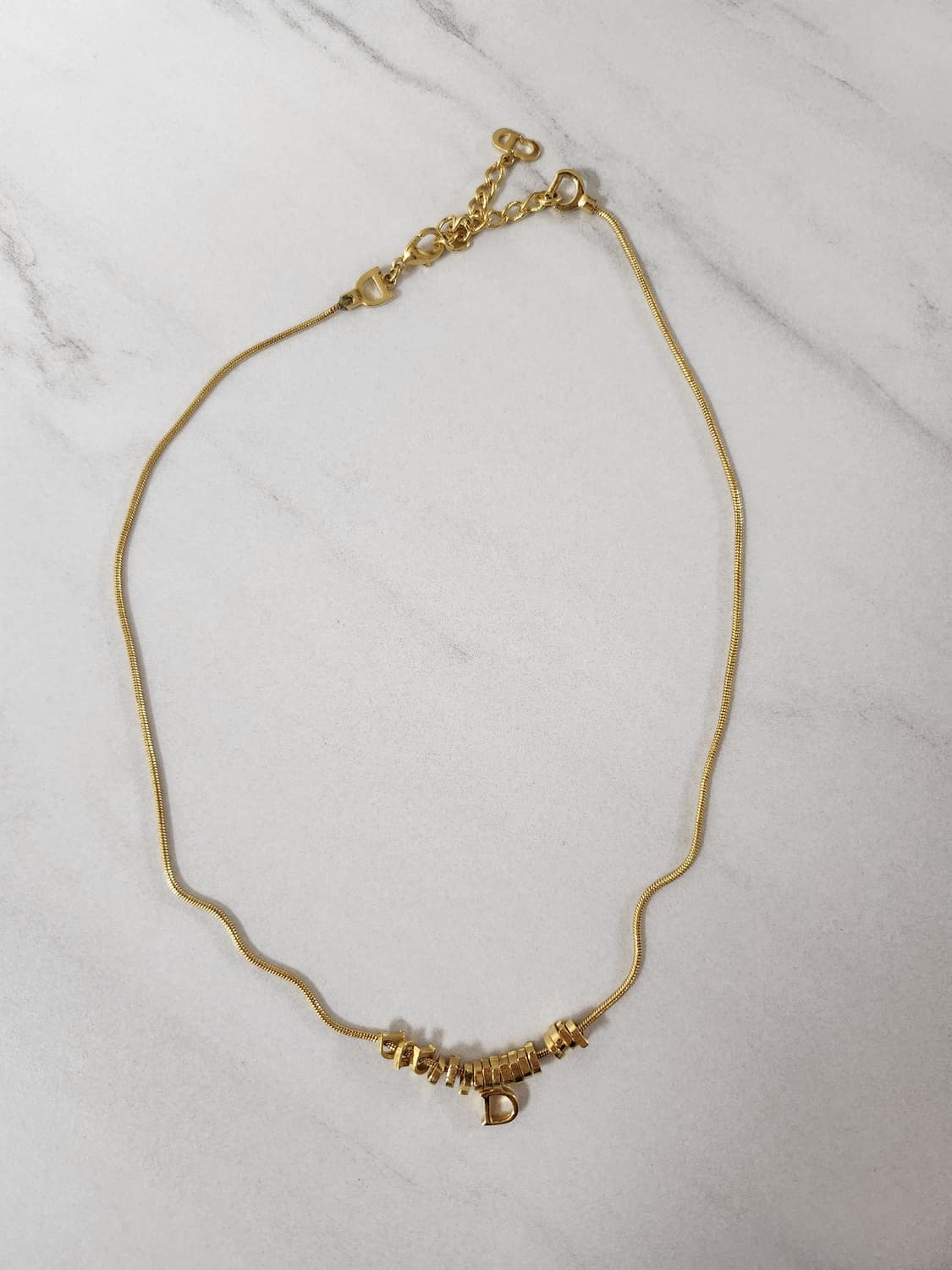 디올 D 골드 빈티지 목걸이 상품이미지2