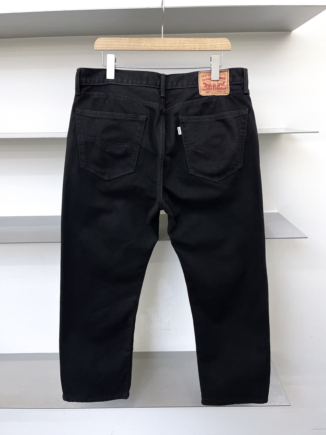 리바이스 lot 505 화이트 탭 블랙 데님 진 상품이미지4