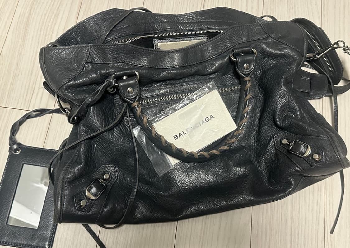 발렌시아가 시티백 모터백 미디움 그레이 상품이미지4