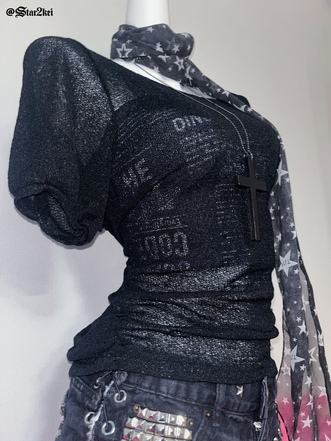 Cecil McBee 시스루 반팔탑 3 Peice Set 상품이미지2