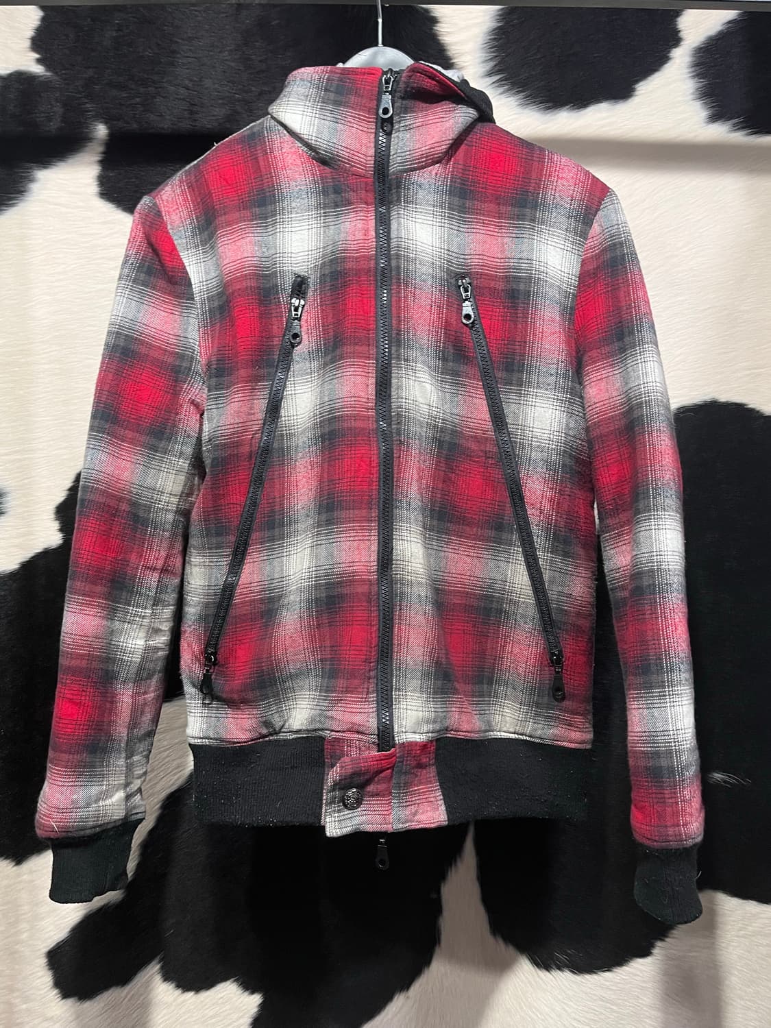 인더아틱 체크패턴 투웨이 후드집업 상품이미지3