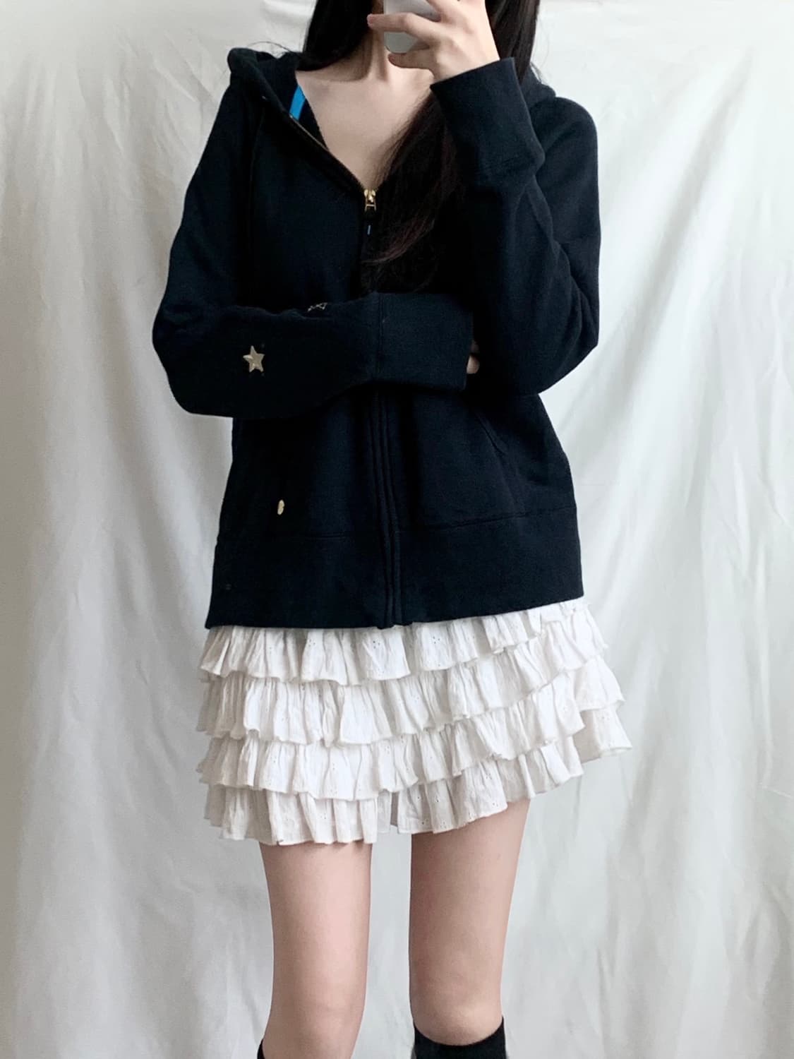 딥네이비 골드 우주패치 후드집업 상품이미지3