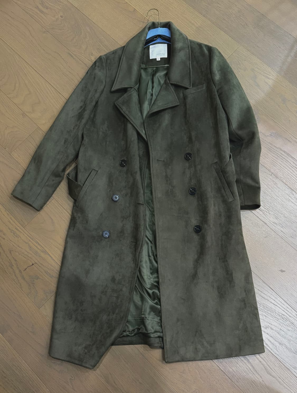 카키 스웨이드 코트 상품이미지1