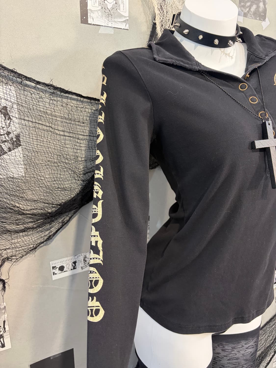 Y2K cubic lettering Glitter long sleeve 상품이미지8