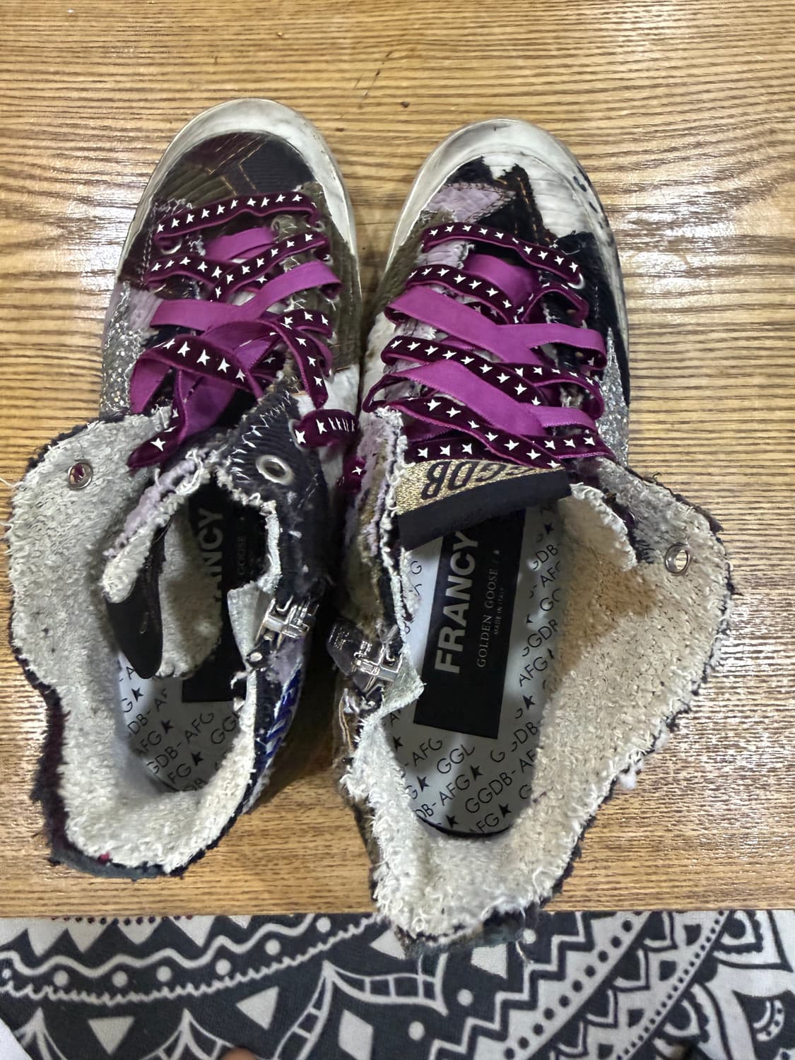 골든구스 하이탑 스니커즈 퍼플 스타 francy 240(37) 상품이미지2