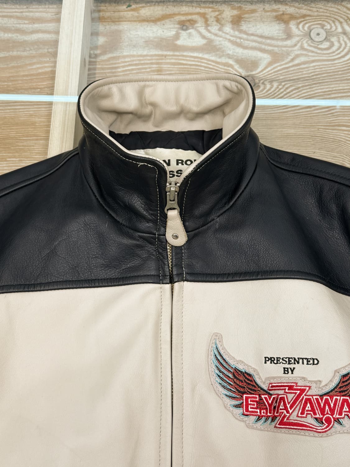 E.Ya Zawa 윙 로고 레더 집업 자켓 상품이미지6