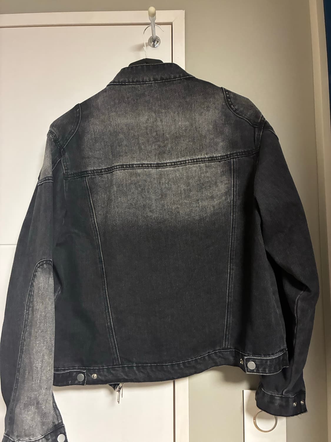 트릴리온 페이드 워싱 데님 바이커 자켓 M 상품이미지3